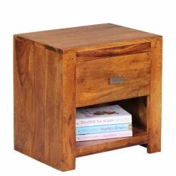 Markanter Nachttisch Hoslo aus Holz massiv