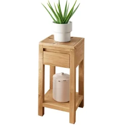 Massive Blumensäule Beistelltisch mit Schublade - Acapella