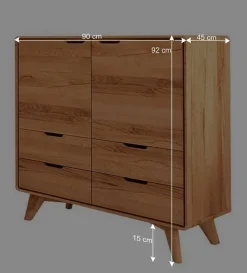 Massive Kernbuche Kommode 90x92x45 cm - Junola
