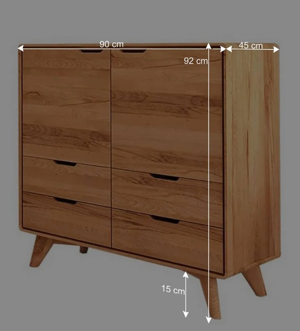Massive Kernbuche Kommode 90x92x45 cm - Junola