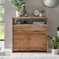 Massive Kombi-Kommode mit Baumkante - Necrus