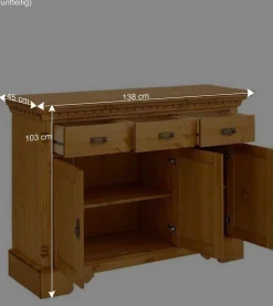 Massive Landhaus Schränke als Set - Fausanda (fünfteilig)