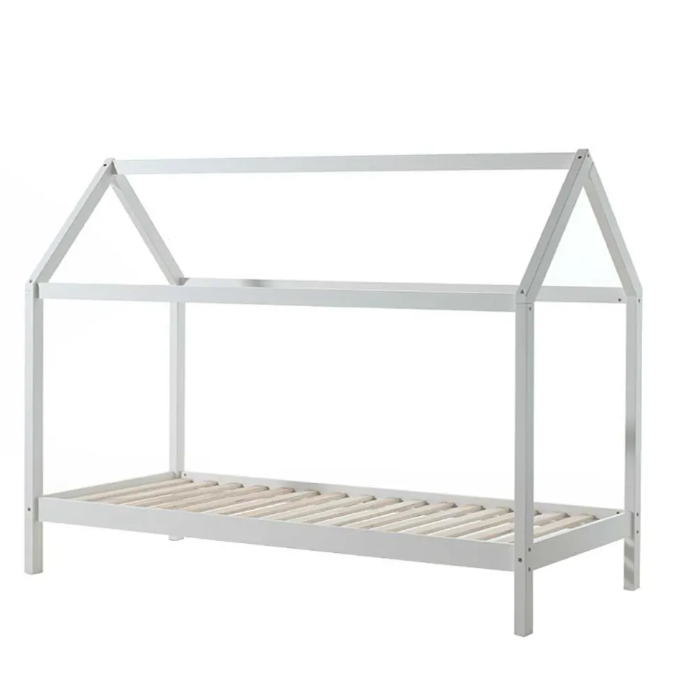 Massives Hausbett für Kinder in Weiß - Orutava