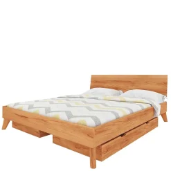 Massives Holz Doppelbett mit Stauraum - Junola