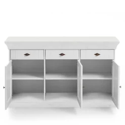 Massives Kiefer Sideboard Satumare in Weiß