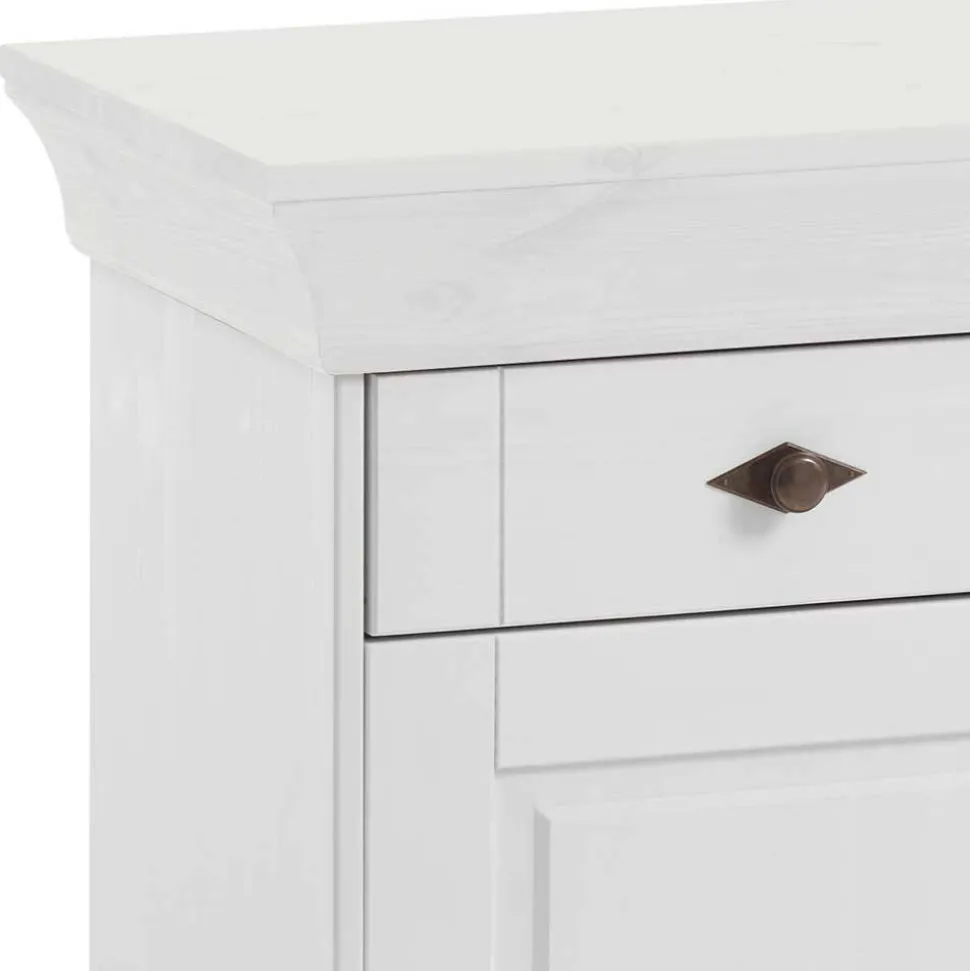 Massives Kiefer Sideboard Satumare in Weiß