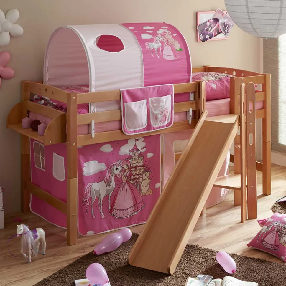 Massives Mädchen Rutschebett aus Buche Natur - Haikon