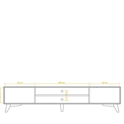 Massives TV Element aus geölter Kernbuche - Junola