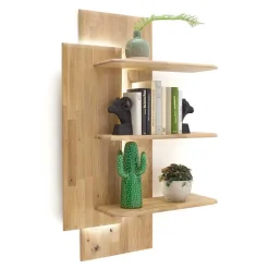 Massivholz Anbauwand in Eiche - Destal (vierteilig)