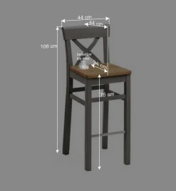 Massivholz Barstuhl Jytte im Landhausstil