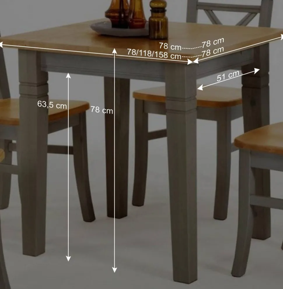 Massivholz Esstisch Jytte in Grau Kiefer