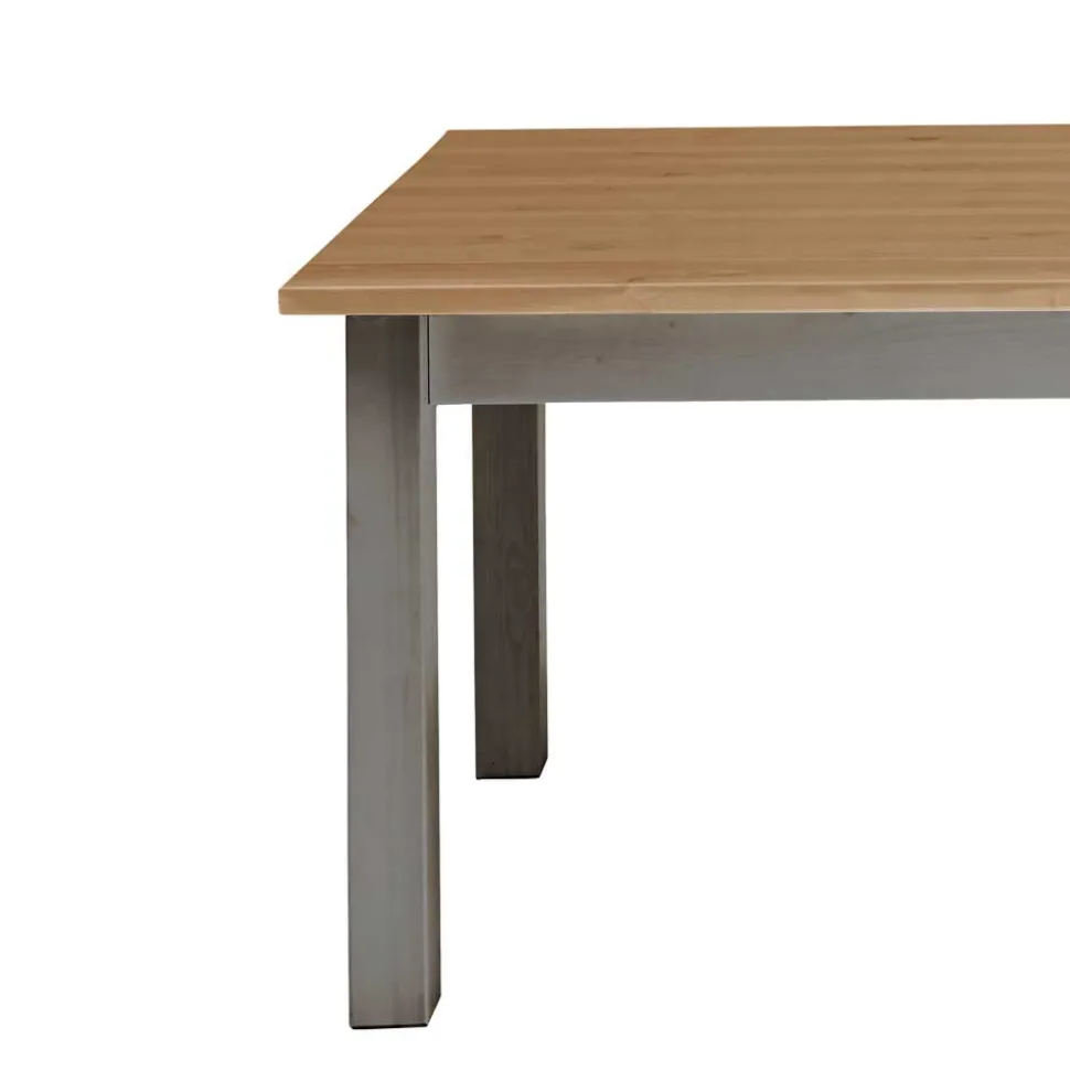 Massivholz Esstisch Ziamora in Grau Kiefer