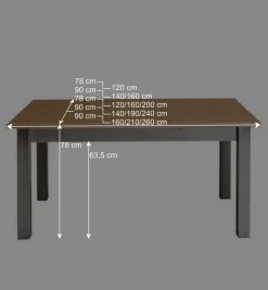 Massivholz Esstisch Ziamora in Grau Kiefer