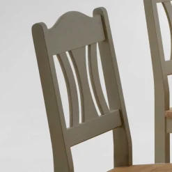 Massivholz Esszimmerstuhl Seramya in Grau (2er Set)