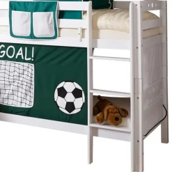 Massivholz Etagenbett mit Rutsche in Weiß - Podlan