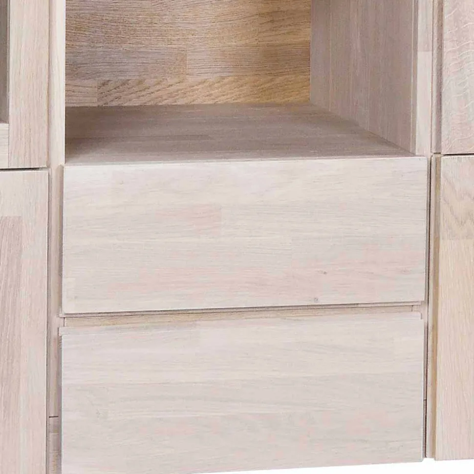 Massivholz Highboard Dioca aus Eiche White Wash