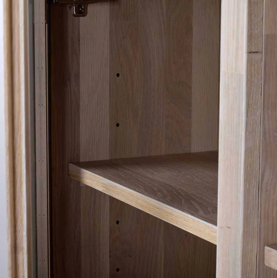 Massivholz Highboard Dioca aus Eiche White Wash