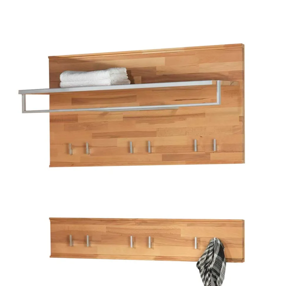 Massivholz Hängegarderobe Coestra aus Kernbuche (zweiteilig)
