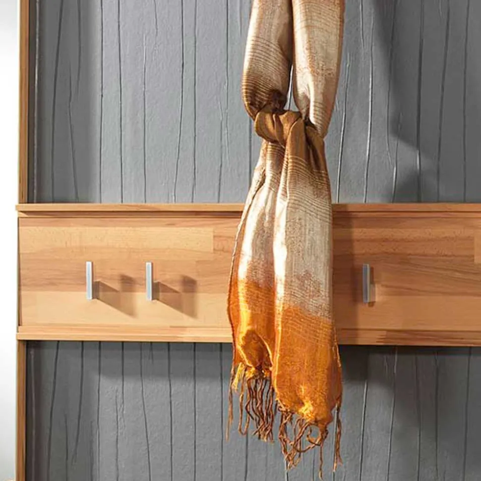 Massivholz Hängegarderobe Coestra aus Kernbuche (zweiteilig)