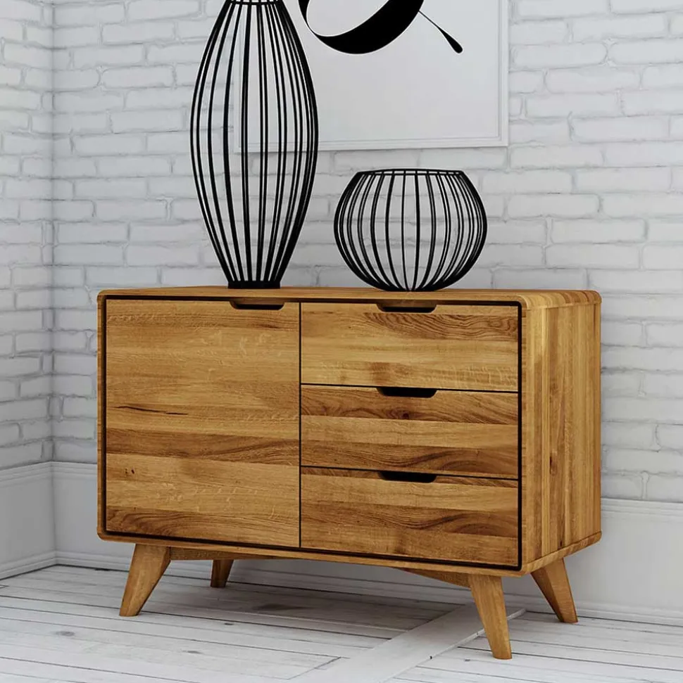 Massivholz Kombi-Kommode in Natur geölt - Eavy I