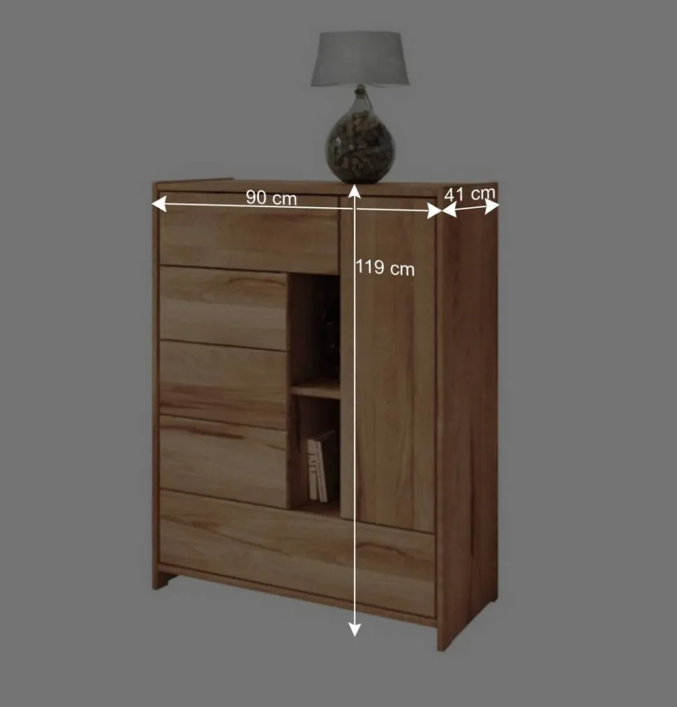 Massivholz Kommode Salomonia aus Kernbuche geölt