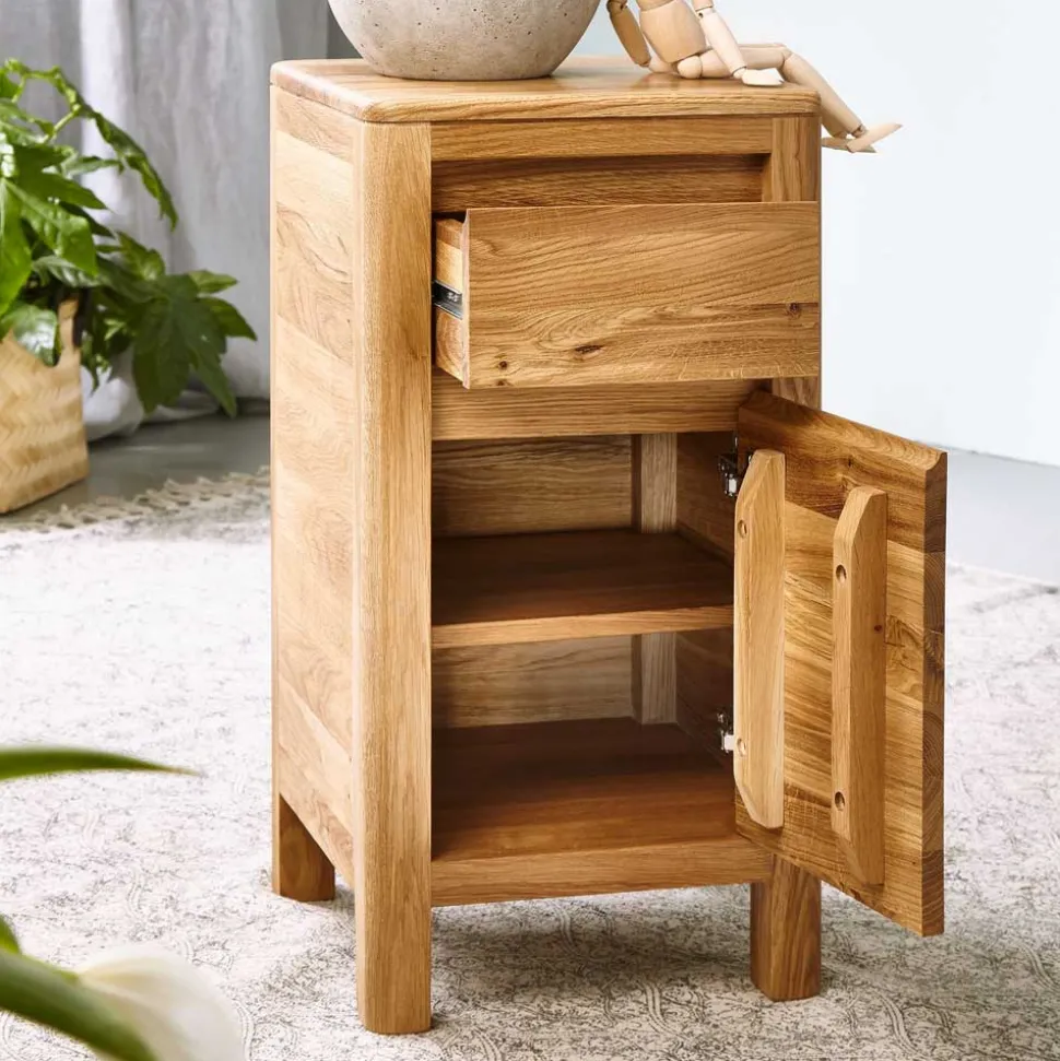 Massivholz Kommode Uvinessa 1-türig mit Schublade