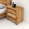 Massivholz Nachtkommode Nadalia aus Wildeiche geölt