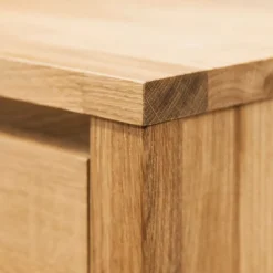 Massivholz Nachtkommode Nadalia aus Wildeiche geölt