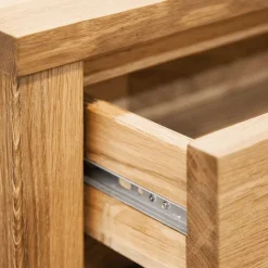 Massivholz Nachtkommode Nadalia aus Wildeiche geölt