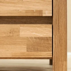 Massivholz Nachtkommode Nadalia aus Wildeiche geölt