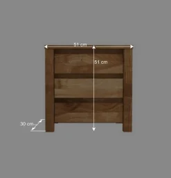 Massivholz Nachtkommode Nadalia aus Wildeiche geölt