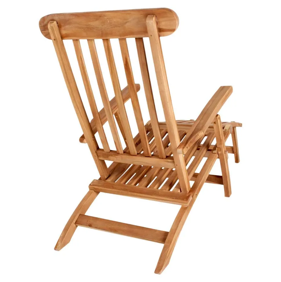 Massivholz Outdoor Deckchair aus Teak - Zavamanco