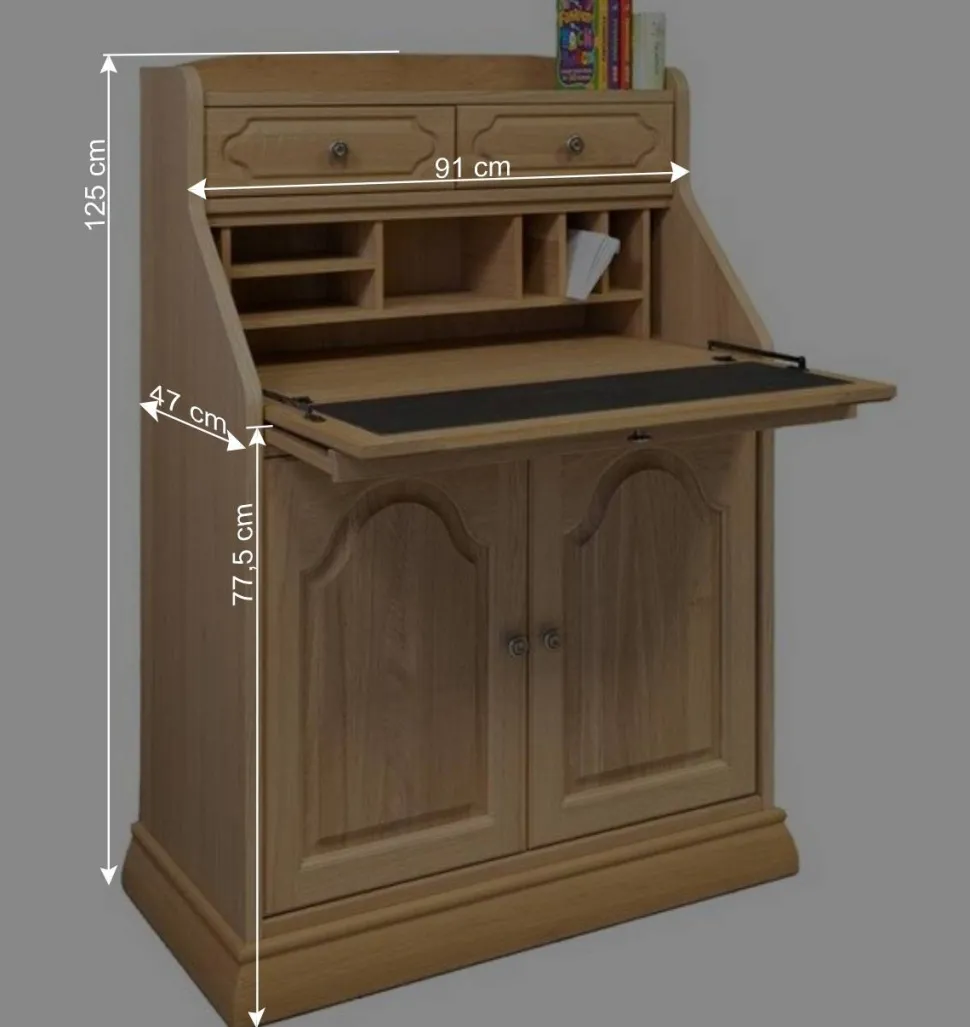 Massivholz Sekretär aus Eiche geölt - Catuella