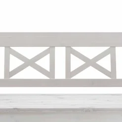 Massivholz Sitzbank Onesti aus Kiefer Weiß