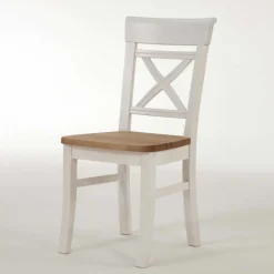 Massivholz Sitzgruppe Lugon in Weiß (fünfteilig)