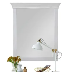 Massivholz Spiegel Satumare in Weiß