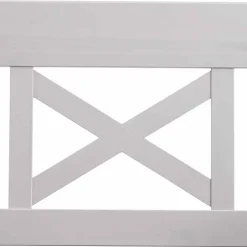 Massivholz Truhenbank Lugon aus Kiefer Weiß Braun