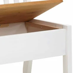 Massivholz Truhenbank Molzau in Weiß