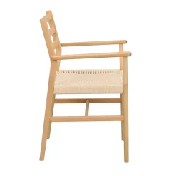 Massivholz-Armlehnenstuhl mit Geflechtsitz - Asko