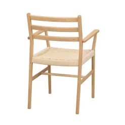 Massivholz-Armlehnenstuhl mit Geflechtsitz - Asko