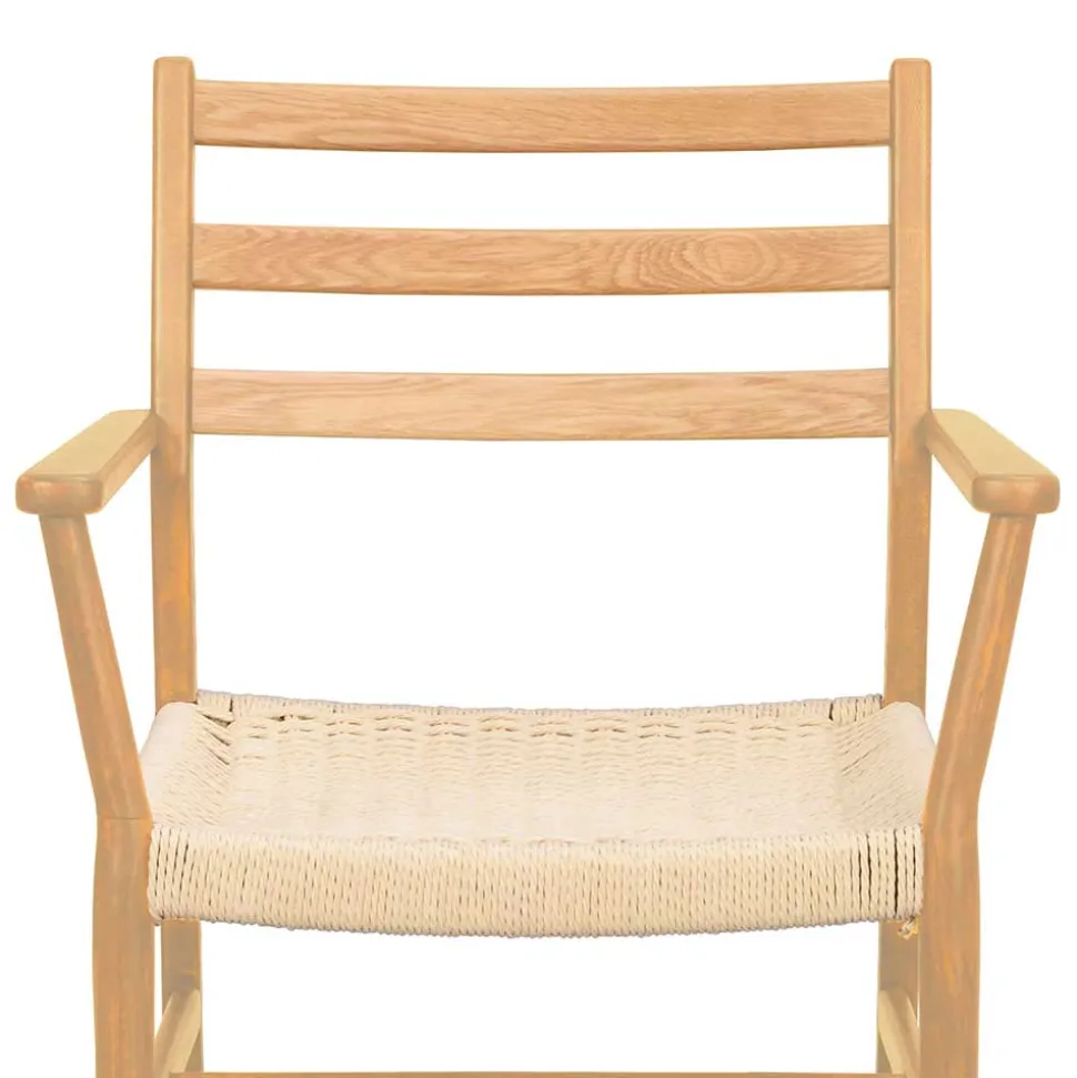 Massivholz-Armlehnenstuhl mit Geflechtsitz - Asko