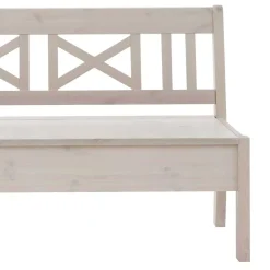 Massivholzbank Onesti in Weiß Kiefer