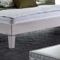 Massivholzbett Edward in Weiß