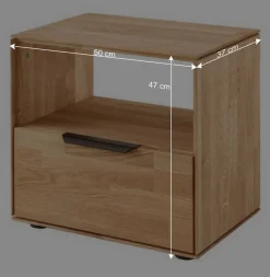 Massivholz-Nachtkommode 47 cm hoch - Kassanda