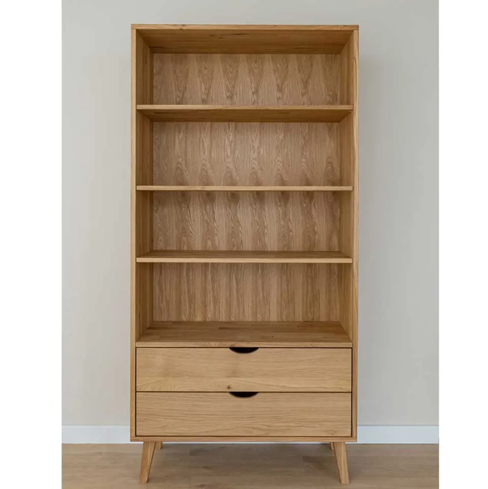 Massivholz-Regal mit zwei Schubladen - Fabijola