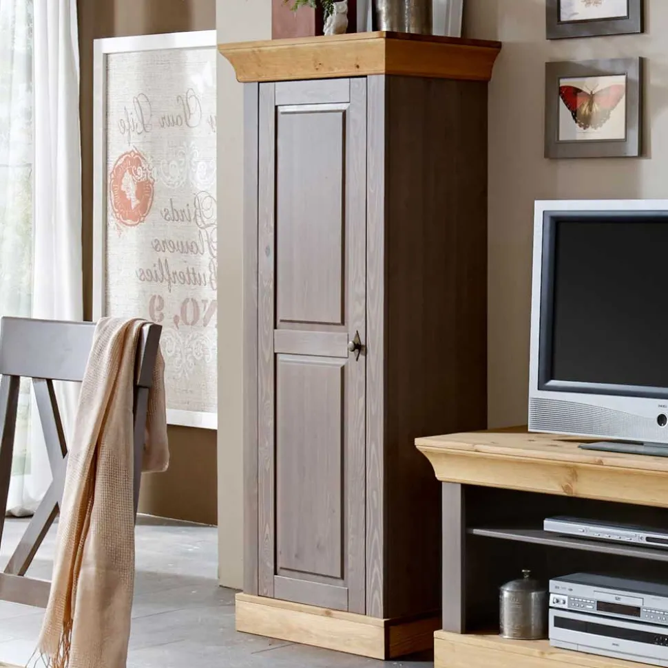 Massivholzschrank Cempino in Grau