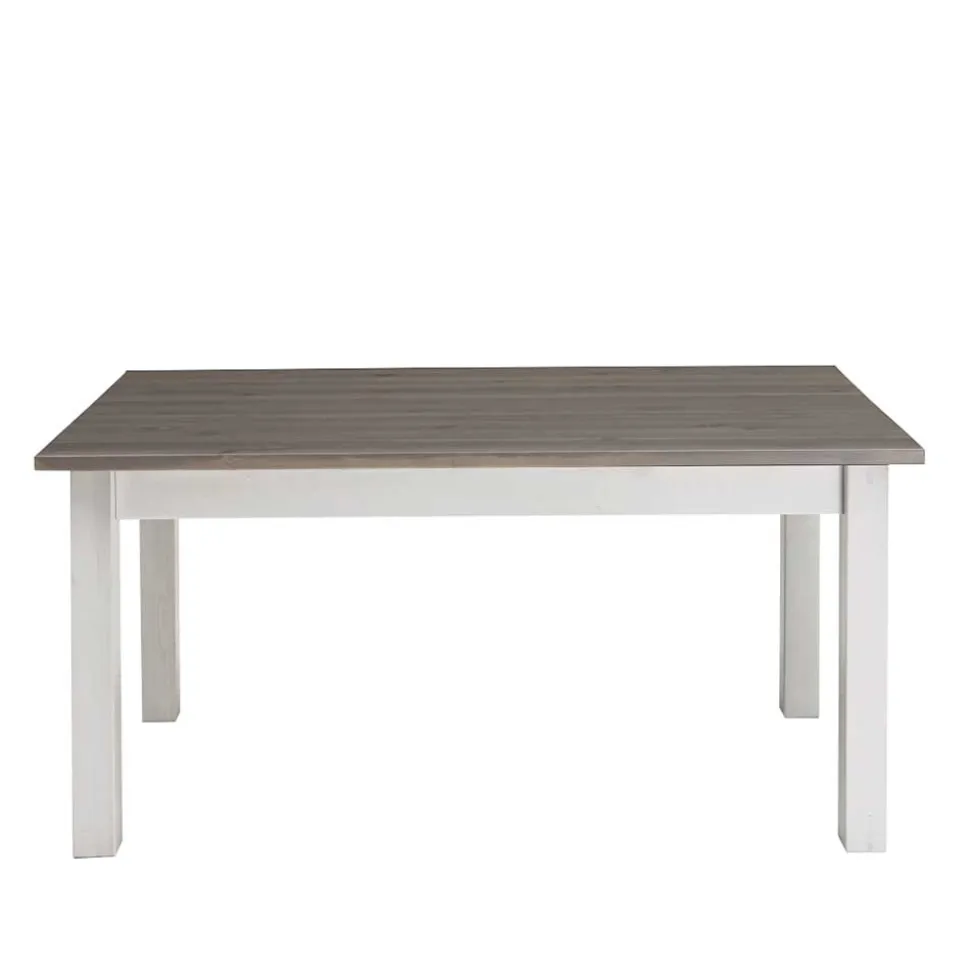 Massivholztisch Ovidos aus Kiefer Grau Weiß