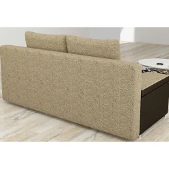 Material-Mix-Schlafsofa in Beige und Braun - Swan