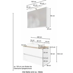 Möbel Badezimmer Set in Weiß - Misbonas (vierteilig)