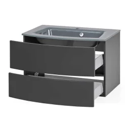 Möbel fürs Badezimmer in Dunkelgrau - Natarivos (dreiteilig)